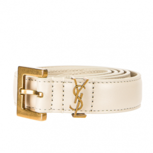 SAINT LAURENT Logo Leather Belt