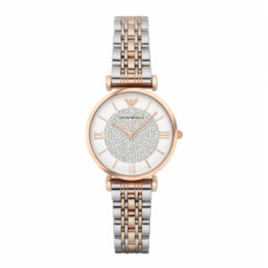 Emporio Armani Ladies Two-Tone Rhinestone Watch AR1926