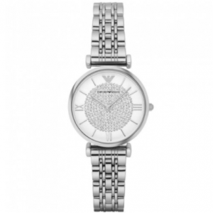 Emporio Armani Ladies Stainless Steel and Rhinestone Watch AR1925