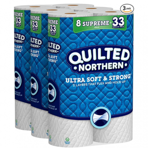 Quilted Northern Ultra Soft & Strong Toilet Paper, 24 Supreme Rolls, 340 2-Ply Sheets Per Roll
