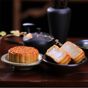 【现售】元初食品 元童 蜜月糖醇广式月饼 低糖 2粒装 100g 糖醇白莲蓉*1 糖醇黑芝麻*1