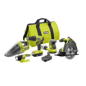 RYOBI 18-Volt ONE+ Cordless 5-Tool Combo Kit with (2) 1.5 Ah Compact Lithium-Ion Batteries