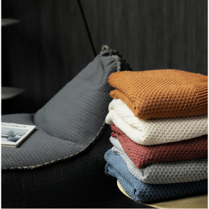 流苏球针织毛毯