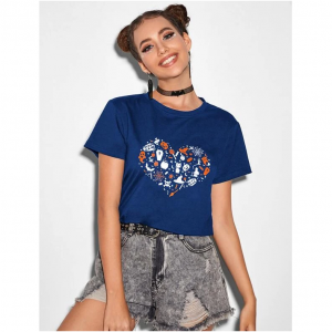 SheIn Halloween Print Round Neck T恤