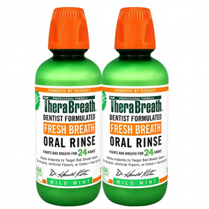 TheraBreath Fresh Breath Oral Rinse, Mild Mint, 16 Oz (Pack of 2) @ Amazon