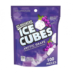Ice Breakers 冰块口香糖，葡萄味，无糖木糖醇，100片，8.11盎司（1袋）