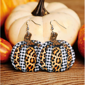 FairySeason Thanksgiving Plaid Sunflower Leopard Pumpkin 耳環