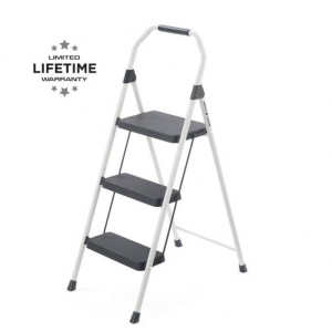 3-Step Compact Steel Step Stool with 225 lb. Load Capacity Type II Duty Rating by Gorilla Ladders 