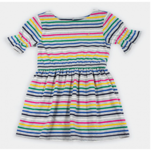Nautica Little Girls' Striped Bell Sleeve Jersey 連衣裙