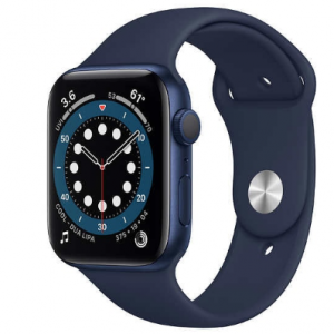 New Apple Watch Series 6 GPS, 44mm, With Deep Navy Sport Band, Blue