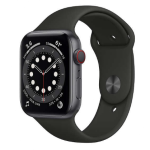 New Apple Watch Series 6 GPS + Cellular, 44mm, With Black Sport Band, Space Gray