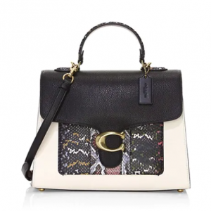 Coach Tabby Snakeskin-Trimmed 手提包