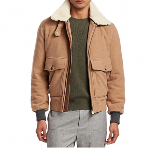 Brunello Cucinelli Shearling Collar Aviator 男士夹克