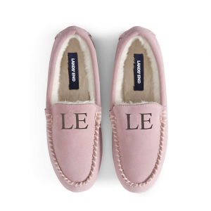 Lands End Women's Suede Leather Moccasin Slippers