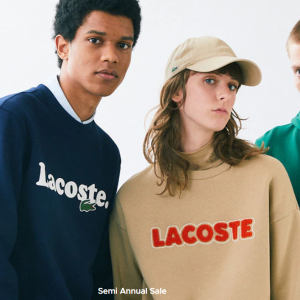 Lacoste 季末大促 精选男女POLO衫、针织衫、运动服等热卖