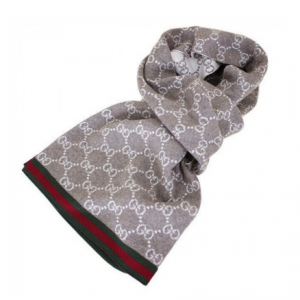 Gucci 古驰GG字母双面织带羊毛围巾