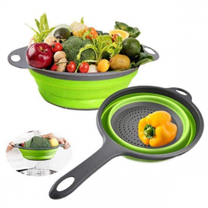 Nanateer 可折叠硅胶清洗滤水篮套装 @ Amazon