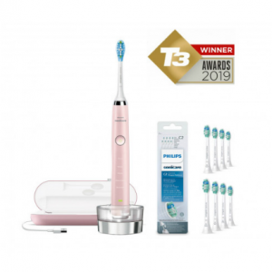 Philips Bundle: HX9361/62 DiamondClean Toothbrush in Pink + HX9028/12 8 Pk White Replacement Brush