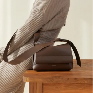 Lecc Project Log Mini Flap Bag- Artificial Leather_d.brown