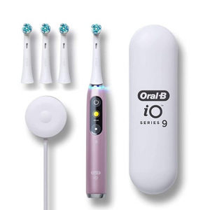 Oral-B iO Series 9 Electric Toothbrush With 4 Brush Heads, Rose Quartz