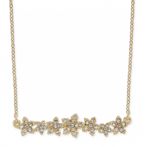 INC International Concepts Crystal Cluster Flower Horizontal Bar Pendant Necklace $9.13 @ Macy's