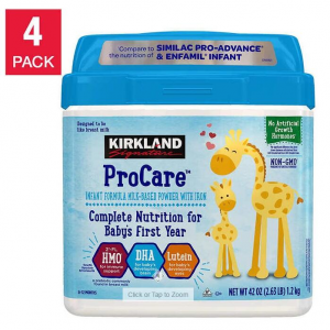 Kirkland Signature ProCare 嬰兒配方奶粉，1.2千克，4罐 @ Costco