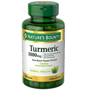 Nature's Bounty Turmeric Pills and Herbal Health Supplement, 1000mg, 60 Capsules @ Amazon