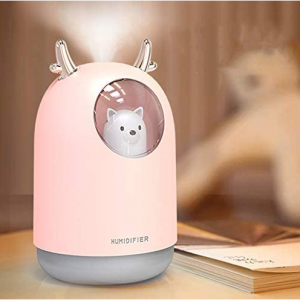 HOPEME Cool Mist Humidifier with Adjustable Mist Mode, 300ml, 5 Colors @ Amazon