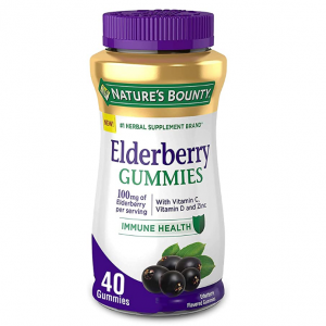 Nature's Bounty Elderberry Gummies, Contains Vitamin A, C, D, E and Zinc, 40 Gummies @ Amazon