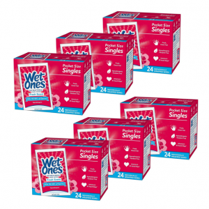 補貨：Wet Ones 抗菌擦手濕巾 獨立包裝 24片 6盒 @ Amazon