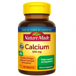 Nature Made Calcium 600 mg with Vitamin D3 for Immune Support, Tablets, 60 Count @ Amazon