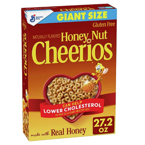 Honey Nut Cheerios, Cereal with Oats, Gluten Free, 27.2 oz @ Amazon