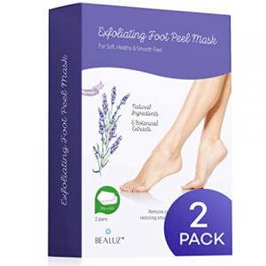 BEALUZ 2 Pairs Foot Peel Mask Exfoliant for Soft Feet in 1-2 Weeks $13.49