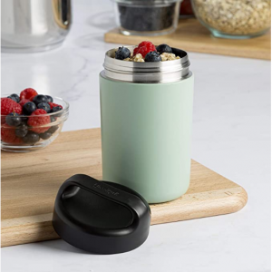Goodful Vacuum Sealed Insulated Food Jar with Handle Lid, 16 Ounce, Sage