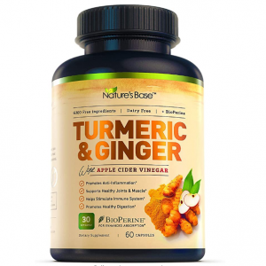 Nature's Base Turmeric Curcumin with Ginger and Apple Cider Vinegar 60 Capsules @ Amazon