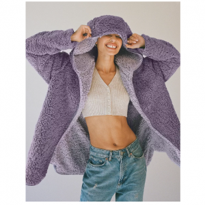 75% off UO Carmella Reversible Hooded Teddy Jacket @ Urban Outfitters