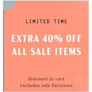 Extra 40% off Sale Items @ Anthropologie
