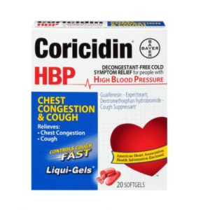 Coricidin HBP 柯利西锭胸闷咳嗽液体胶囊20粒（高血压患者专用）$8.16免邮