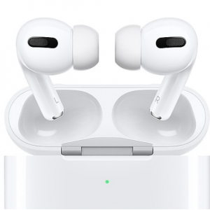 Apple AirPods Pro Bluetooth Earbuds w/ Wireless Charging Case, White @Staples