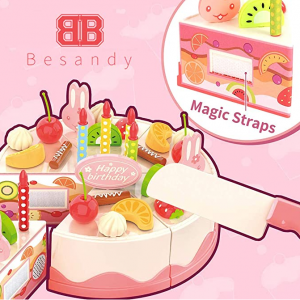 Besandy 82件套儿童切割生日蛋糕玩具 @ Amazon