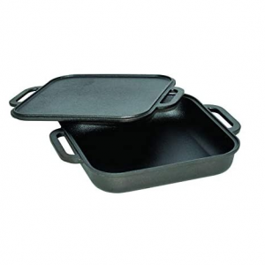 Jim Beam JB0218 3-in-1 Cast Iron Skillet with Double Sided Griddle @ Woot