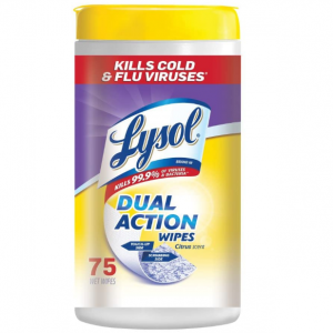 Lysol Dual Action, Disinfecting Wipes, Citrus, 75 Ct @ Amazon