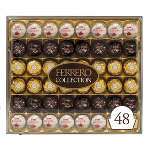 Ferrero Rocher Fine Hazelnut Milk Chocolates, 48 Count Gift Box @ Amazon