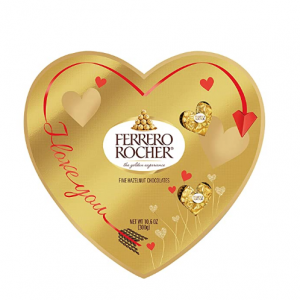 Ferrero Rocher Fine Hazelnut Milk Chocolate, Heart Shaped Valentine's Day Gift Box @ Amazon