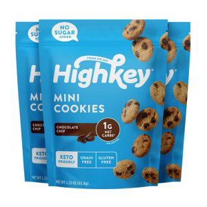 HighKey 迷你巧克力曲奇餅  無糖低碳水 2.25oz 3袋 @ Amazon
