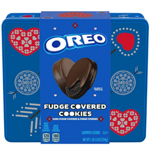 OREO Fudge & Dark Fudge Covered Valentine’s Day Chocolate Sandwich Cookies Gift Tin @ Amazon