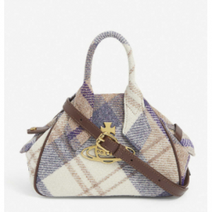 VIVIENNE WESTWOOD Yasmine tartan tweed wool small top handle bag £290 shipped