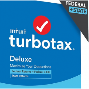 TurboTax Desktop Deluxe 2020 Fed + E-File & State for 1 User, Windows/Mac, CD (608683)