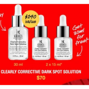 B1G1 FREE on Clearly Corrective™ Dark Spot Solution 30ml @ Kiehl's CA