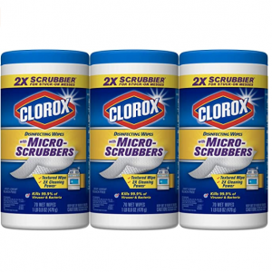 Clorox Disinfecting Wipes With Micro-scrubbers, Crisp Lemon, 70 Ct, Pack Of 3 @ Amazon